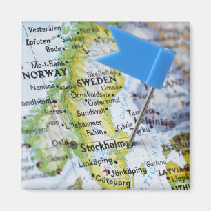 Imã Trace o pino colocado em Éstocolmo, suecia no