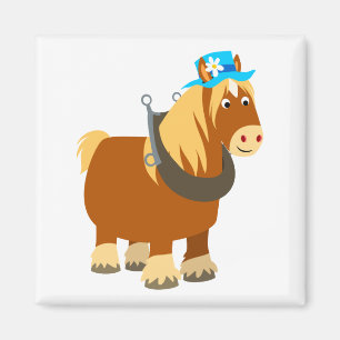 Imã Traço de Cartoon Bonito Magneta Breton Horse