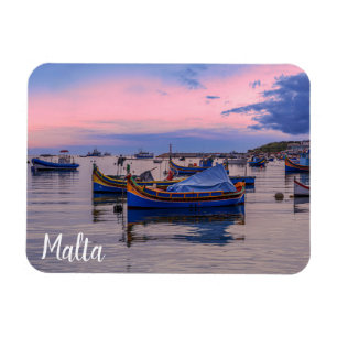 Ímã Traditional Maltese boats in Marsaxlokk