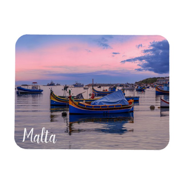 Ímã Traditional Maltese boats in Marsaxlokk (Horizontal)