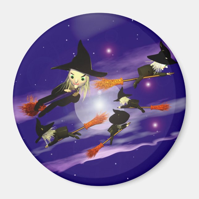 Imã Tráfego de Bruxa de Halloween (Frente)