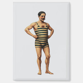 Imã Traje de Banho Listrado de Nadador Fortão Vitorian