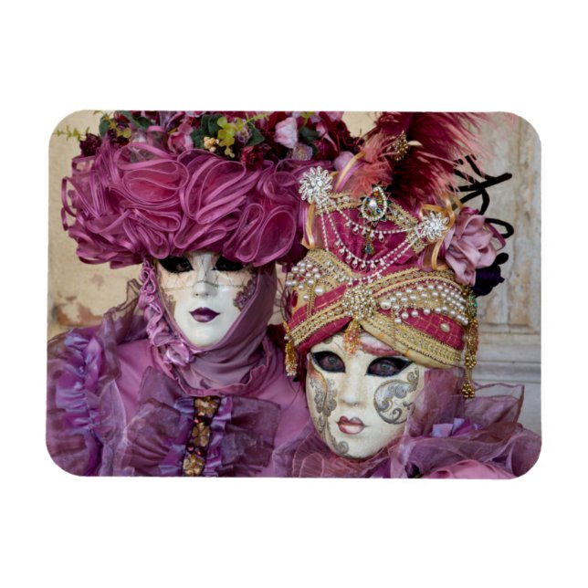Ímã Traje de Carnaval Roxo, Veneza (Horizontal)