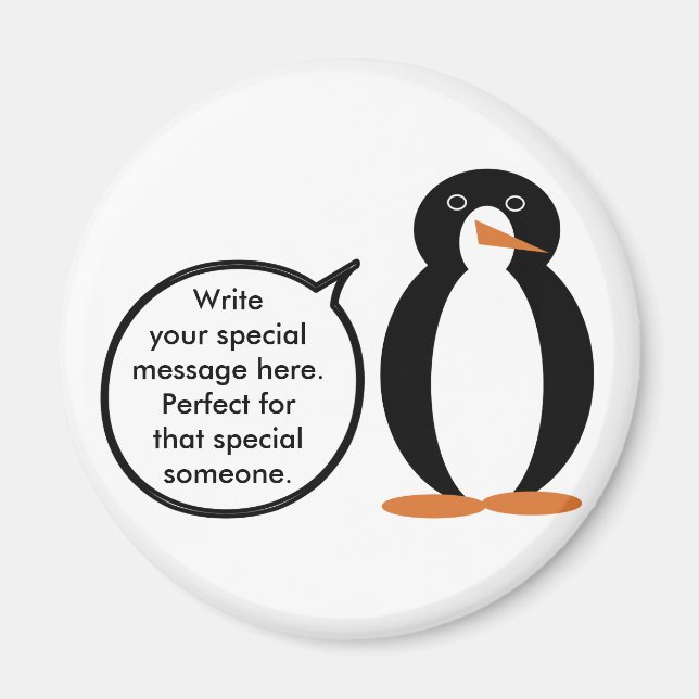 Imã Traje de Nascença Ms. Penguin Personalizada (Frente)