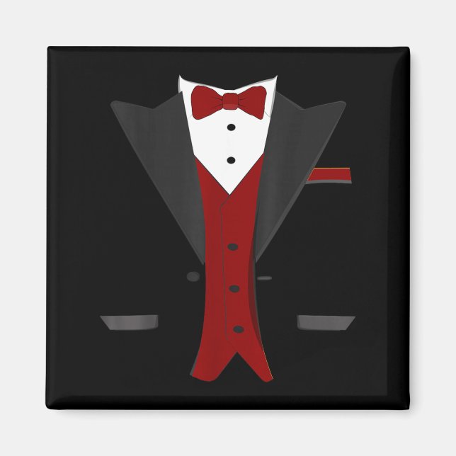 Imã Traje de Tuxedo de Halloween - Casamento de Terno  (Frente)