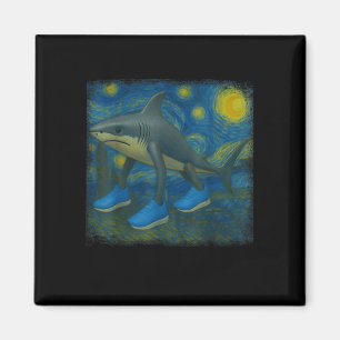 Imã Tralalalero Tralala Funny Shark Van Gogh Starry Ni