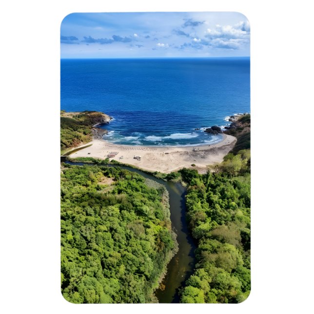 Ímã Tranquil Beach at the River Mouth – Wild Nature La (Vertical)