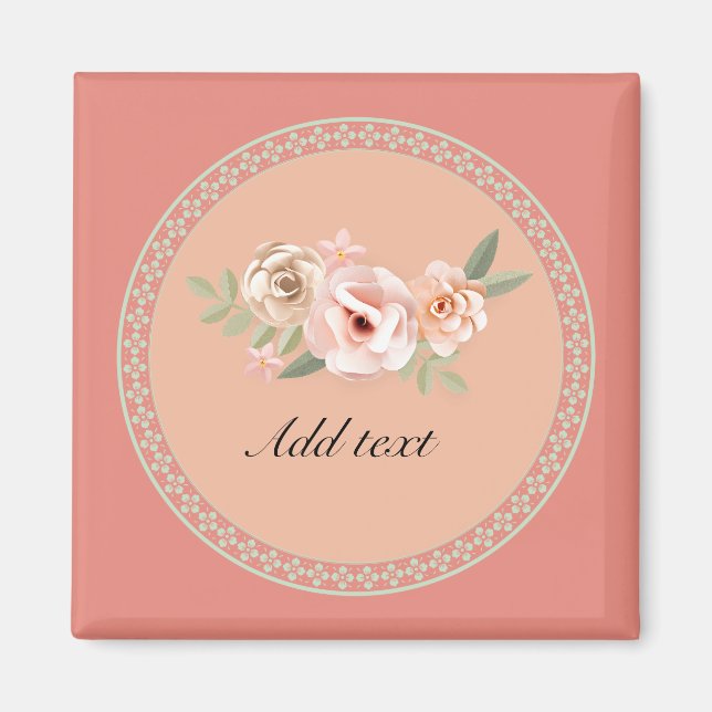 Imã Tranquilidade, belo modelo de design floral, (Frente)