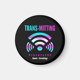 Imã Trans-missão Visibilidade Moderno Glitch Transgêne