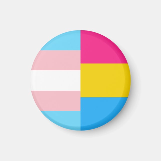 Imã Transgender Pansexual Dual Pride Flag (Frente)
