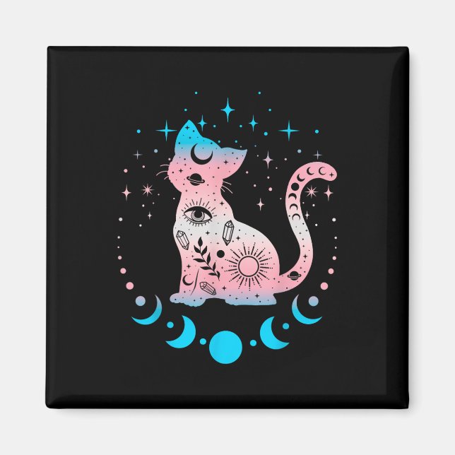 Imã Transgênero Cat Astrologia Celestial Orgulho Lgbt  (Frente)