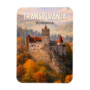 Ímã Transilvania Romênia Ilustração Arte de Viagem Vin