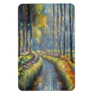 Ímã Traquil River Path Impressionista Paisagem