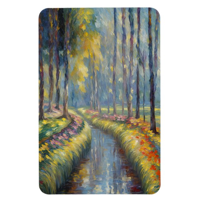 Ímã Traquil River Path Impressionista Paisagem (Vertical)