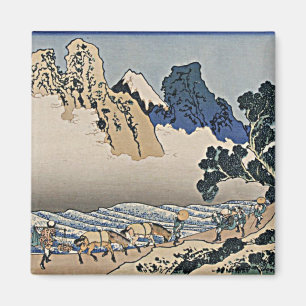 Imã Trás da montanha Fuji do rio Minobu Hokusai