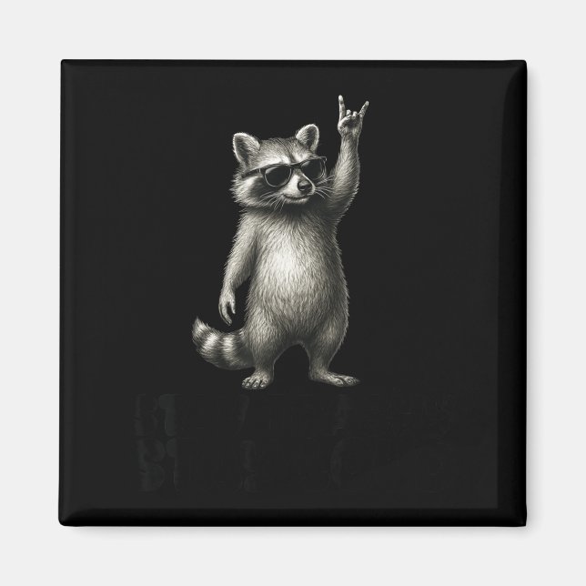 Imã Trash Shades DJ Panda Raccoon Rock (Frente)