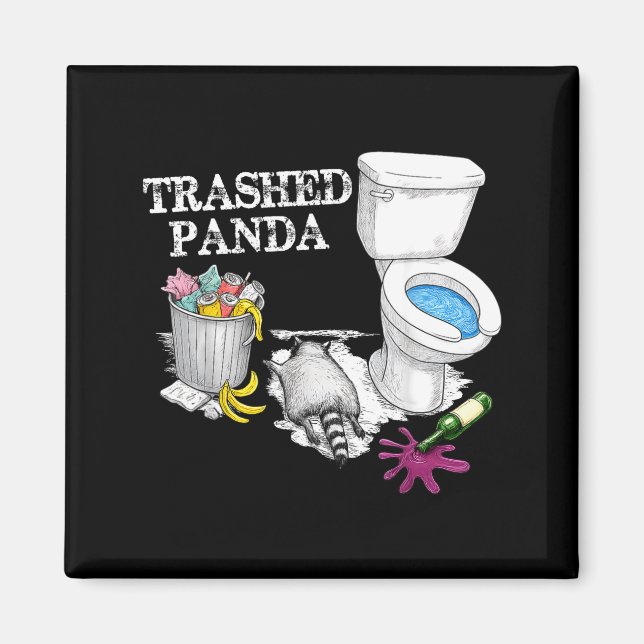 Imã Trashed Panda Drunk Racoon Party Animal Meme Funny (Frente)
