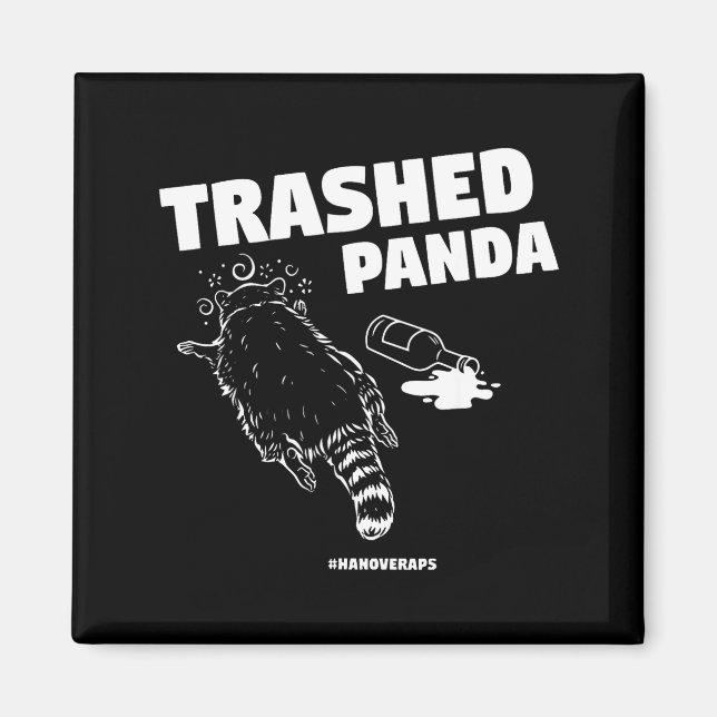 Imã Trashed Panda Drunken Raccoon Funny Meme  (Frente)