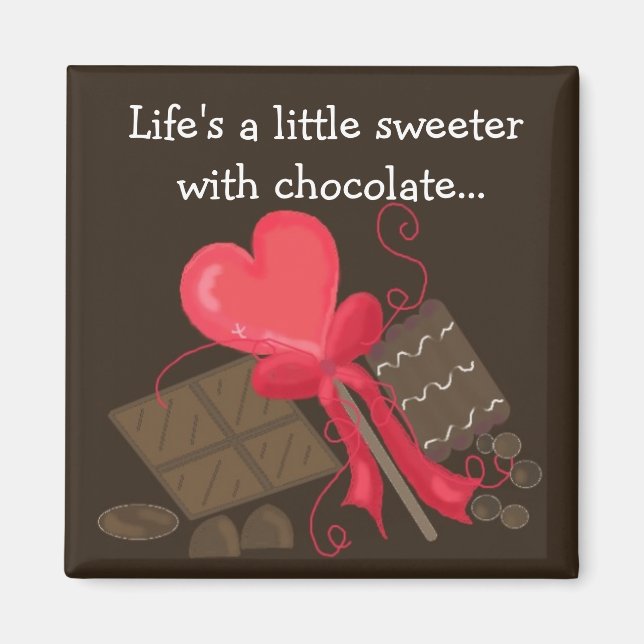 Imã Tratamentos de chocolate com uma mensagem (Frente)