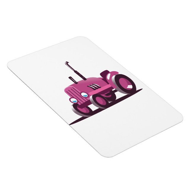 Ímã Trator Rosa Fofo (Lado Direito)