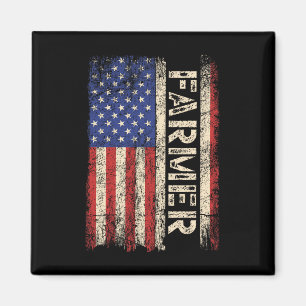 Imã Tratores de Fazendeiro Usa Bandeira Americana Patr