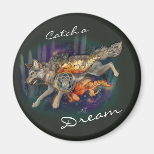 Imã Trave um sonho, Dreamcatcher Wolf~Magnets