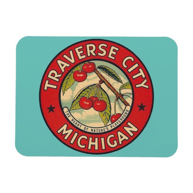 Ímã Traverse City, Michigan Magnet (Horizontal)