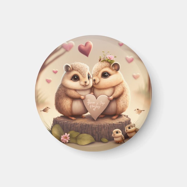 Imã Travesseiro de sotaque de animação de ursos bonito (Frente)