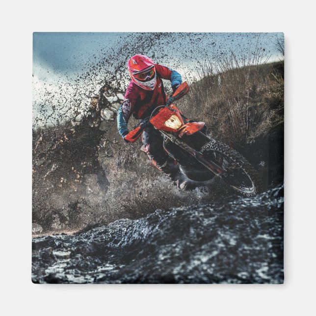 Imã Travesseiro decorativo de motociclista (Frente)