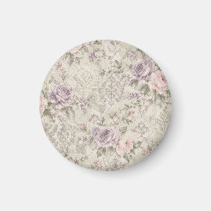 Imã Travesseiro Lombar Rosa e Lavanda de Rosas Vintage