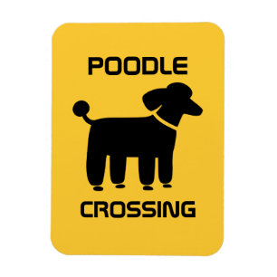 Ímã Travessia de Poodle - Preto no Amarelo - Personali