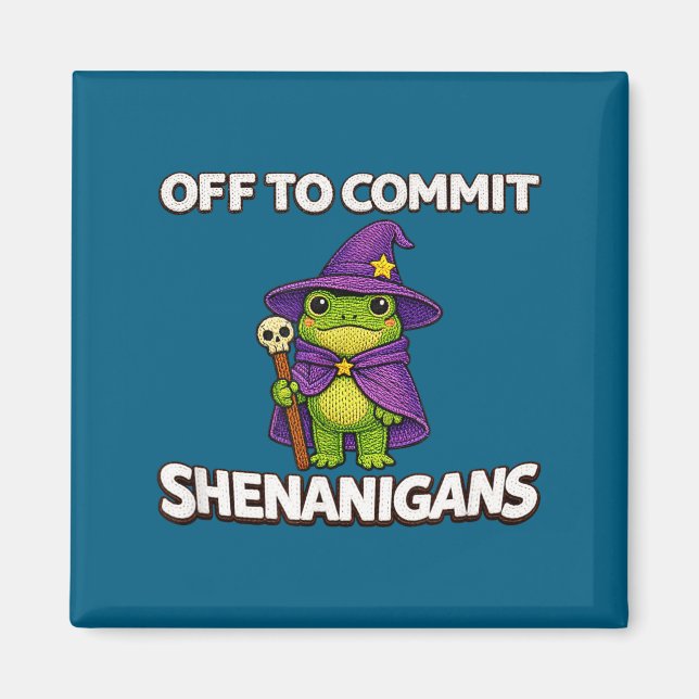 Imã Travessuras engraçadas de commit desligado Design  (Frente)
