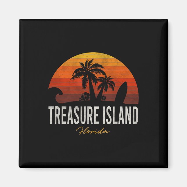 Imã Treasure Island Beach Flórida Fl Palms Vacing Su (Frente)