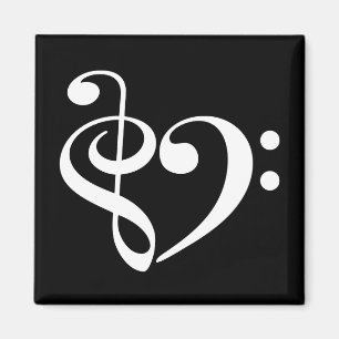 Imã Treble Clef Bass Clef Clef Heart Music Lover