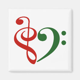 Imã Treble Clef Bass Clef Clef Heart Music Lover Natal