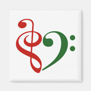 Imã Treble Clef Bass Clef Clef Heart Music Lover Natal