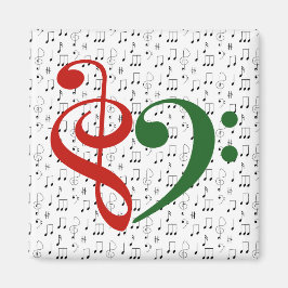 Imã Treble Clef Bass Clef Clef Heart Music Lover Natal