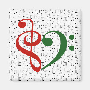 Imã Treble Clef Bass Clef Clef Heart Music Lover Natal