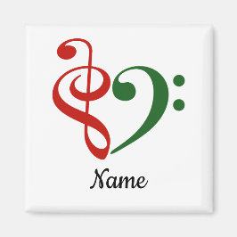 Imã Treble Clef Bass Clef Clef Heart Music Lover Perso