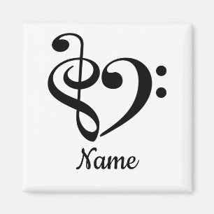 Imã Treble Clef Bass Clef Clef Heart Music Lover Perso