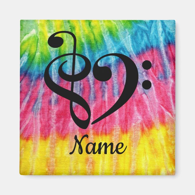 Imã Treble Clef Bass Clef Music Heart Personalizado (Frente)