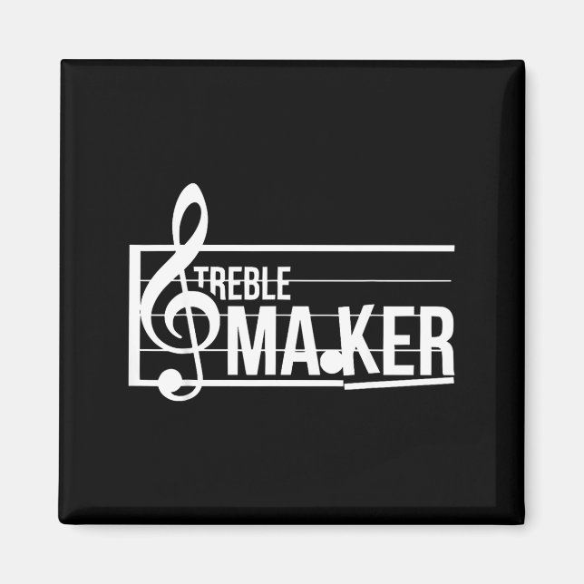 Imã Treble Maker Pun Funny Marching Band Music Lover E (Frente)