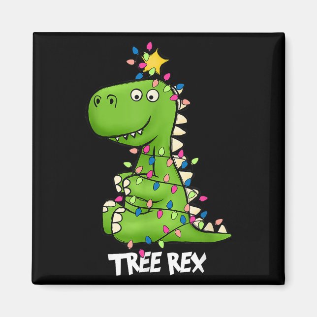 Imã Tree Rex Funny Xmas Trex Boys Toddler Christmas Di (Frente)
