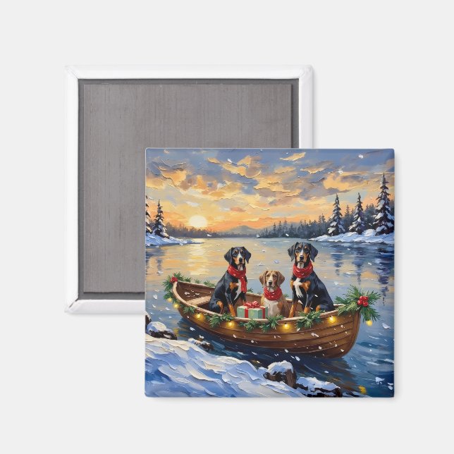 Imã Treeing Walker Coonhound Christmas Boat Holiday (Front/Back)