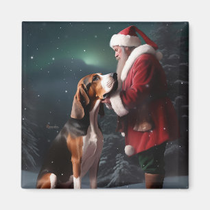 Imã Treeing Walker Coonhound Papai Noel Natal