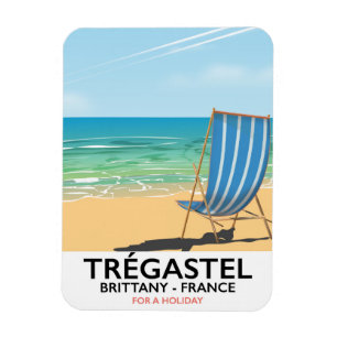 Ímã Trégastel, poster de viagens de praia da Bretanha