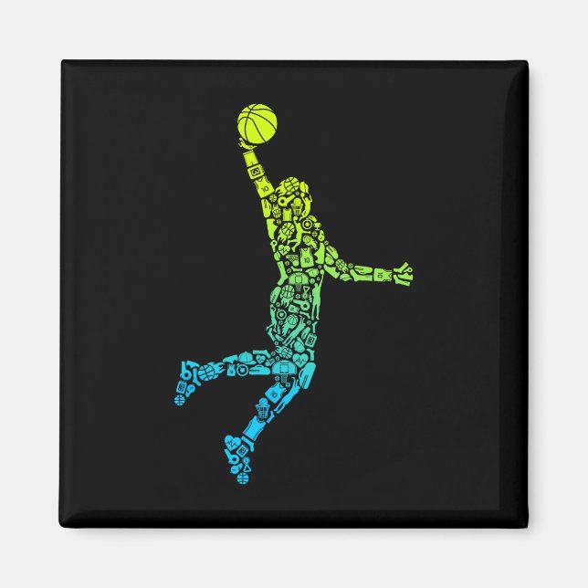 Imã Treinador de basquete Dunking Kids Men Basball (Frente)
