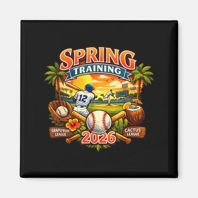Imã Treinamento de Primavera de Beisebol de 2026 Desen (Frente)