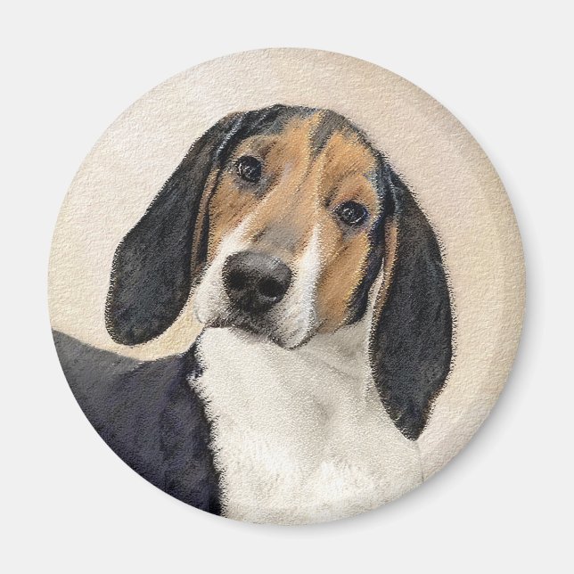 Imã Treing Walker Coonhound Painting - Arte Original (Frente)