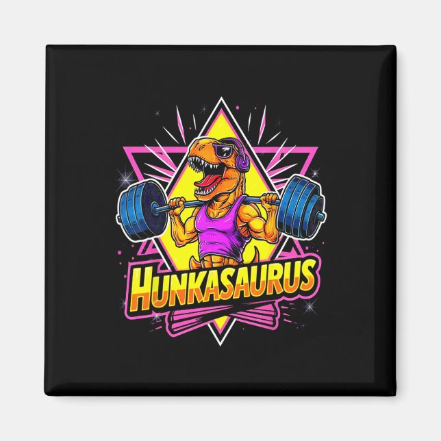 Imã Treino de Academia Hunkasaurus T-rex Powerlifting  (Frente)